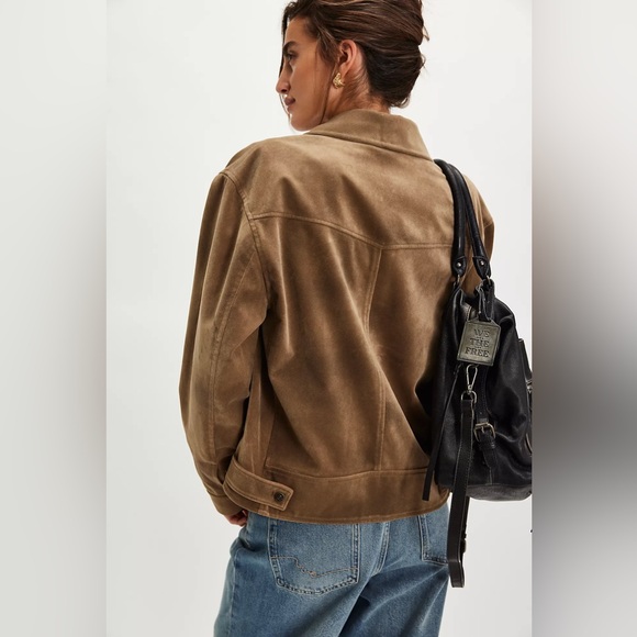 FREE PEOPLE We The Free Night Ranch Vegan Suede Jacket Size Small NWT - Picture 2 of 13
